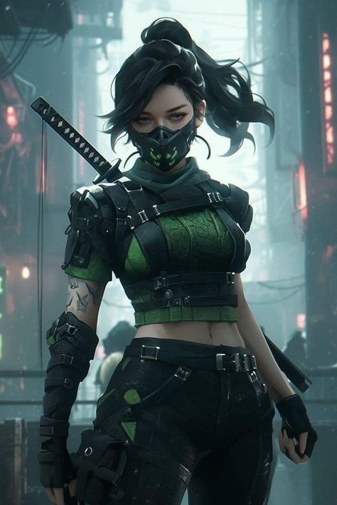 Female Samurai Character Art, Samurai Concept, Female Ninja, Female Samurai, Cyberpunk Female, Superhero Suits, Samurai Artwork, Cyberpunk Girl, Female Fighter