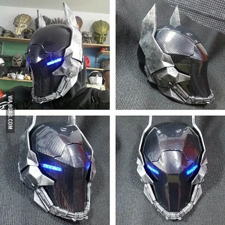 Arkham Knight Helmet, Batman Helmet, Red Hood Helmet, Custom Motorcycle Helmet, Armadura Cosplay, Knight Helmet, Helmet Concept, Custom Motorcycle Helmets, Batman Cosplay