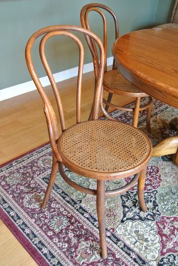 Bentwood Cane Chairs, Bent Wood Chairs, Heywood Wakefield Furniture, Ton Chair, Cane Chairs, Night Tables, Kursi Cafe, Heywood Wakefield, Antique Wicker