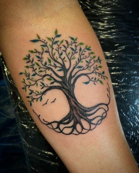 If you're wondering what design to choose for your new ink, the Yggdrasil tattoo is a perfect option. You can get inspired by the fascinating ideas in this article. Yggdrasil Tattoo, Family Tree Tattoo, Remembrance Tattoos, Tree Tattoo Designs, Tree Of Life Tattoo, Tattoo Life, Tattoos For Kids, Mom Tattoos, Nature Tattoos