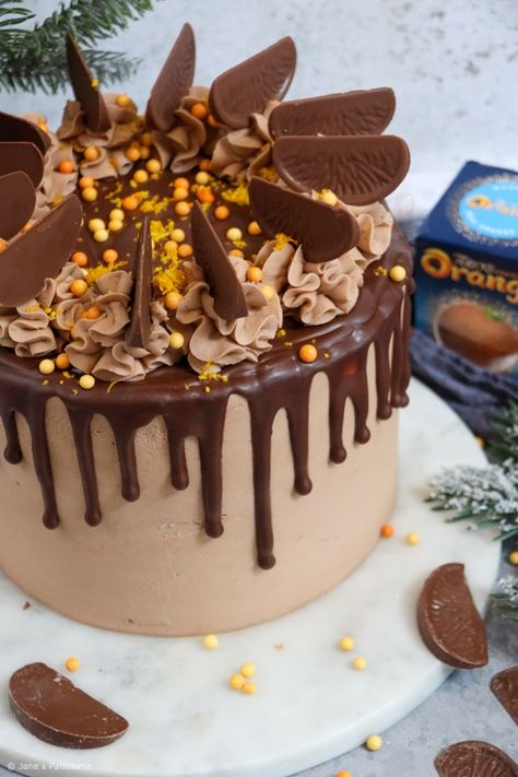 Terry's Chocolate Orange Drip Cake! - Jane's Patisserie Orange Drip Cake, Terrys Chocolate Orange Cake, Valentine Baking Recipes, Orange Cake Decoration, Chocolate And Orange Tart, Orange Birthday Cake, Chocolate Orange Cheesecake, Dairy Free Chocolate Cake, Orange Bundt Cake