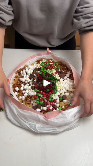 Garbage Bag Christmas Treat, What To Put In Christmas Goodie Bags, Christmas Trail Mix Recipes Gift Ideas, Garbage Bag Snack Mix Recipes, Nativity Trail Mix Recipes, Christmas Carry In Food Ideas, Christmas Goody Bag Ideas For Kids, Christmas Goody Bag Ideas, Christmas Candy Bags Ideas