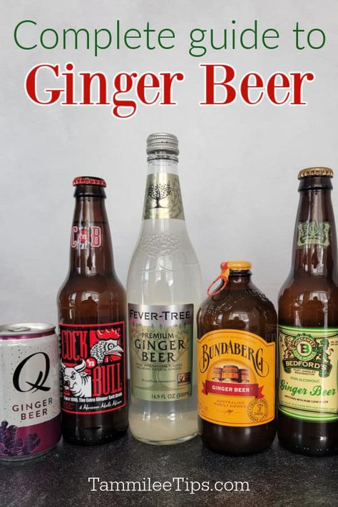 Complete Guide to Ginger Beer including cocktails, storage, what brand to buy, types of ginger beer, how to mix with it, and more. Whiskey And Ginger Ale, Beer Benefits, Ginger Beer Drinks, Ginger Beer Recipe, Ginger Beer Cocktail, Whiskey Recipes, Hard Apple Cider, Whiskey Ginger, Beer Cocktails