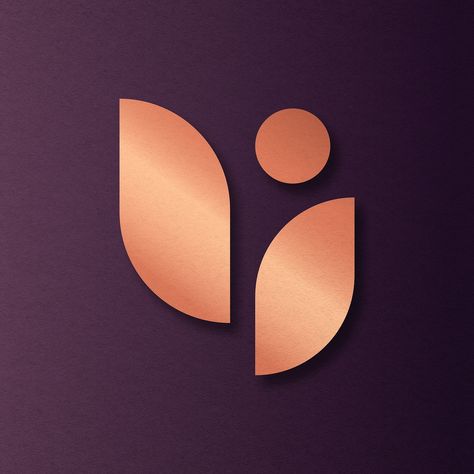 Copper business logo psd modern icon design | premium image by rawpixel.com / Kappy Kappy Copper Logo Design, Copper Logo, Rose Gold Background, Rose Gold Backgrounds, Background Purple, Luxury Background, Tv Design, Logo Psd, Logo Background