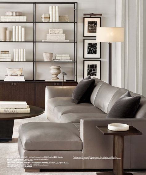 RH Source Books RH Modern 35 Restoration Hardware Bookcase, Rh Office, Restoration Hardware Shelves, Shelves Styling, Fireplace Shelves, Column Floor Lamp, Classical Furniture, Rh Modern, Bookshelf Styling