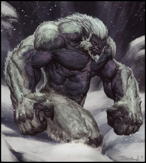 ArtStation - Yeti, Todor Hristov Bigfoot Art, Beast Creature, Dnd Monsters, Fantasy Beasts, 다크 판타지, Monster Concept Art, Fantasy Monster, Fantasy Creatures Art, Creatures Art