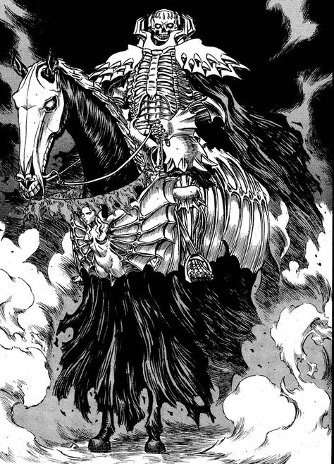 Skull Knight [Berserk] Berserk Art, Skull Knight, Anime Berserk, Berserk Manga, Knight Tattoo, Kentaro Miura, 다크 판타지, Good Manga, Manga Pages