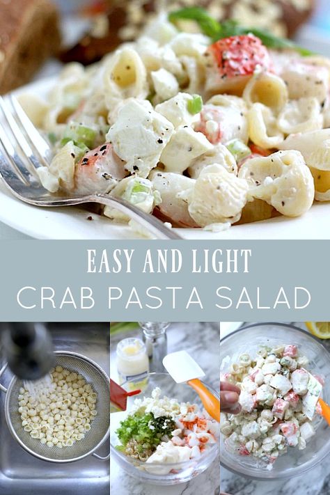 Crab Rangoon Pasta Salad, Crab Noodle Salad, Pasta Crab Salad, Crab Meat Pasta, Crab Meat Salad Recipe, Crab Pasta Recipes, Salad With Veggies, Crab Meat Salad, Seafood Salads