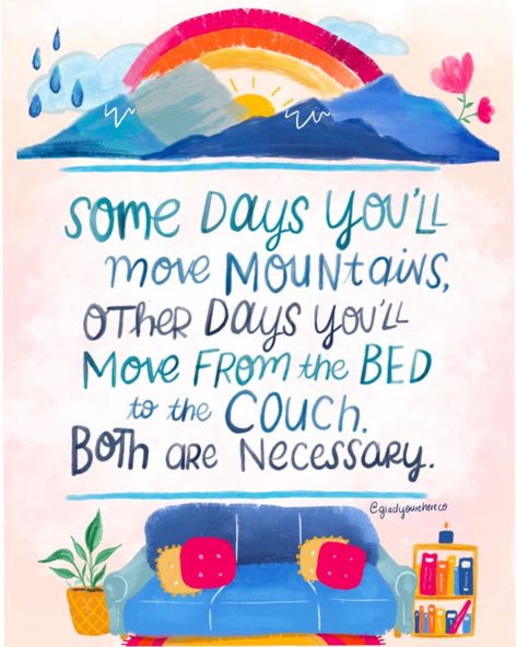 some days you’ll move mountains, some days you’ll move from the bed to the couch — both are necessary! rest is productive so that you can… | Instagram Rest Day Quotes, Health Art, School Psychologist, Self Empowerment, Move Mountains, School Counseling, Social Emotional Learning, Happy Thoughts, Emotional Wellness