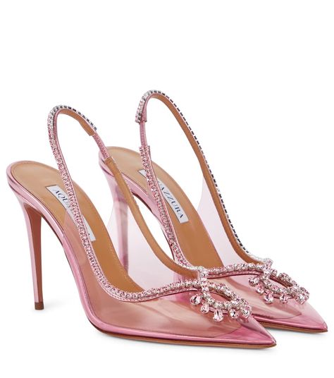 Pink Bridal Shoes, Chain Sandals, Pointed High Heels, Hip Hop Fashion 90s, 90s Hip Hop Fashion, Elegant High Heels, Rhinestone Fashion, Stiletto Shoes, Chain Fashion