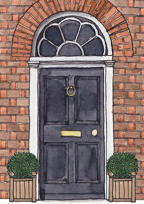 Fancy Door Drawing, Pretty Buildings To Draw, Door Design Sketch, Door Illustration Drawings, Door Drawing Simple, Door Design Drawing, Door Drawing Ideas, Front Door Drawing, Door Doodle