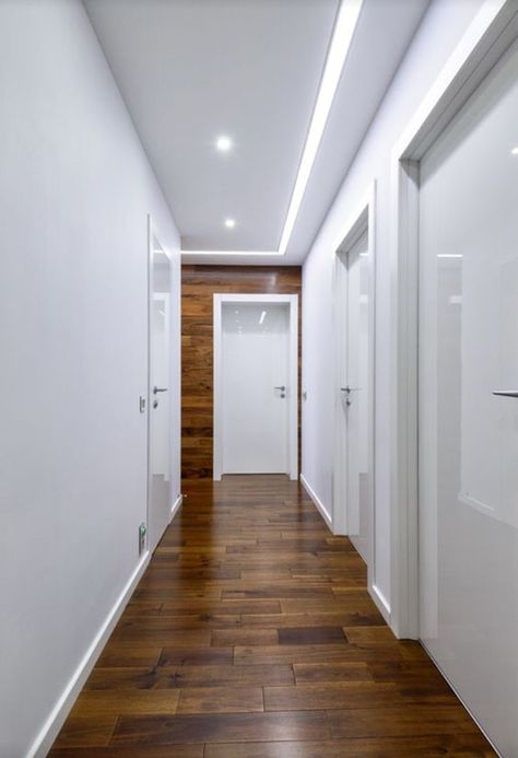 30 Impressive Hallway Lighting Ideas That Will Keep Your Mood | Home Design And Interior Controsoffitto Design, Design Controsoffitto, Gypsum Board Design, Hallway Ceiling, Corridor Design, Gypsum Ceiling, House Ceiling Design, Ceiling Design Living Room, Hallway Designs