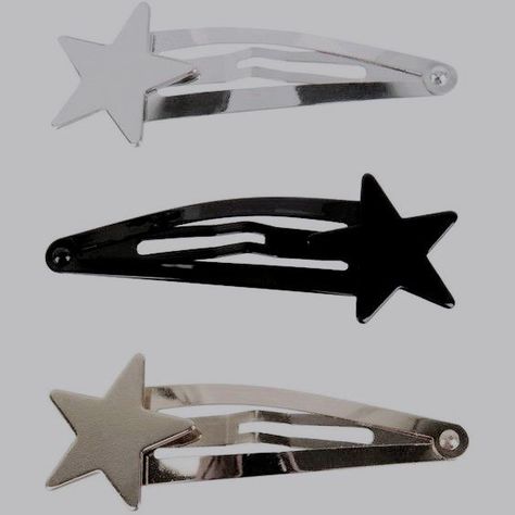 Y2k Hair Accessories, Hair Clips Aesthetic, Y2k Hair, Rock Aesthetic, Silver Hair Clip, Y2k Accessories, Image Swag, Clip Hairstyles, Star Hair