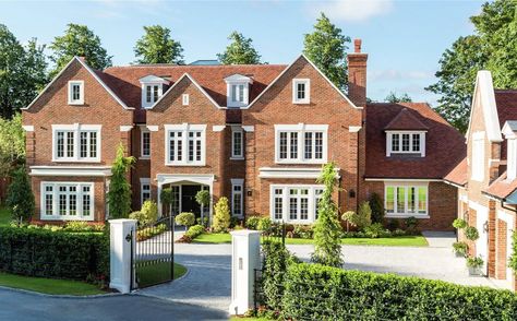 Luxury Homes Brick House Exterior, Surrey House, Woodland House, Mansion Floor Plan, Houses Plans, Traditional Houses, House Outside Design, House Building, Village House Design