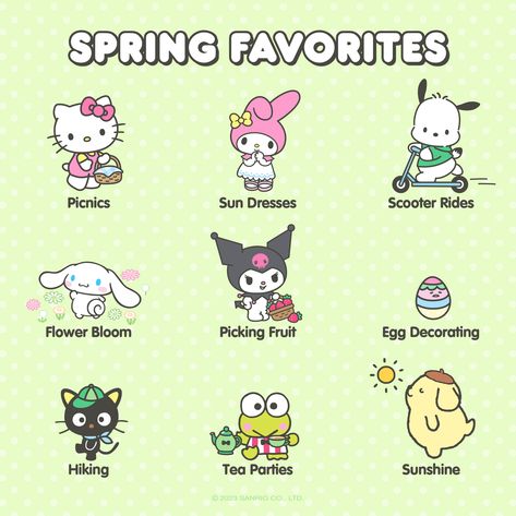 What’s your favorite #Spring activity? 🌷☀️🚲️ Spring Activity, Morning Routine School, Hello Kitty Characters, Sanrio Wallpaper, Tea Party Garden, First Day Of Spring, Hello Kitty Pictures, Hello Kitty Collection, March 20