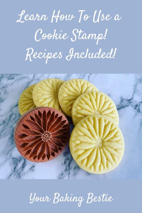 how to use a cookie stamp Stamped Sugar Cookie Recipe, Stamp Cookies Recipe, Molded Cookie Recipe, Stamped Cookies, Tea Cookies, Butter Cookies Recipe, Delicious Cookies, Cookie Stamp, Dutch Recipes