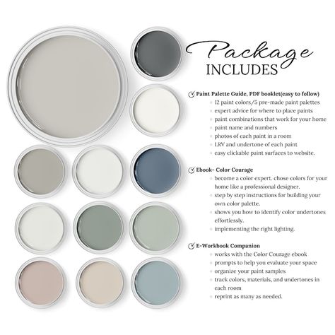 Behr Chic Gray Complementary Colors. Whole House Color Palette for Kitchen, Bedrooms, Bathroom, and Living Room. - Etsy Behr Chic Gray, Grey Laundry Room Cabinets, Color Palette For Kitchen, Whole House Color Palette, House Color Palette, House Color Palettes, House Color, Pallet Painting, Granny Chic