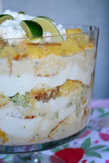 Key Lime Trifle - I am a Honey Bee Key Lime Trifle Recipes, Key Lime Trifle, Key Lime Dessert Recipes, Fruit Trifle Recipes, Lime Dessert Recipes, Trifle Bowl Recipes, Tuesday Dinner, Punch Bowl Cake, Trifle Dessert Recipes