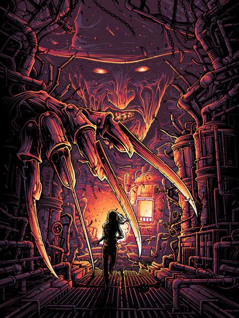 Freddy Krueger Art, Dan Mumford, Halloween Film, Horror Artwork, Horror Movie Icons, A Nightmare On Elm Street, Horror Posters, Horror Movie Art, Horror Stuff