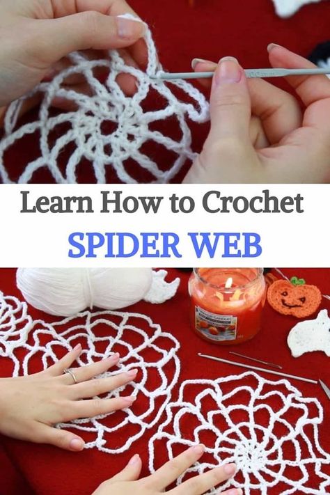 In today's video, we show you how to crochet a tablecloth that looks like a spider web. I hope you like it! You will see that it is very easy to crochet this spider web that you can use to decorate your house this coming Halloween. You will not regret creating them. I hope you have an amazing Halloween! #urbakicrochet #halloweencrochet #spiderwebcrochet #spiderweb #decorateyourhouse #spiderwebhalloween #halloween Crochet Spider Web Doily, Free Crochet Spider Web Pattern, How To Make A Spider Web, Spiderweb Crochet Pattern Free, Crochet Spider Web Pattern Free, Crochet Spiderweb Pattern, Crochet Cobweb, Spiderweb Crochet, Crocheted Spider