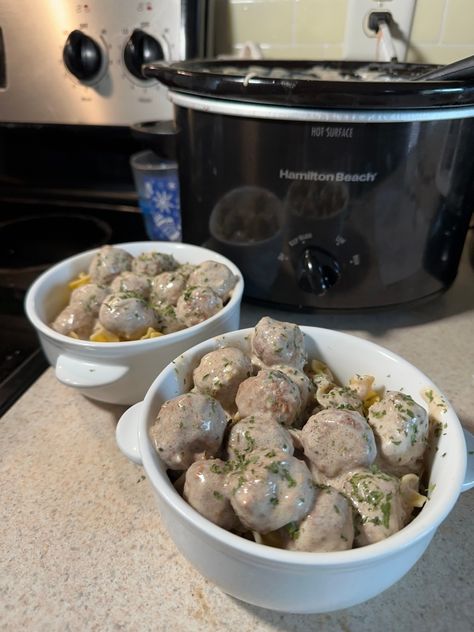 Crockpot Swedish Meatballs with Campbell’s Mushroom Soup – Living In Midwest Mushroom Soup Meatballs Crockpot, Meatballs With Cream Of Mushroom Soup, Campbells Mushroom Soup, Frozen Turkey Meatballs, Slow Cooker Swedish Meatballs, Swedish Meatballs Crockpot, Mushroom Meatballs, Swedish Meatballs Easy, Meatball Recipes Crockpot