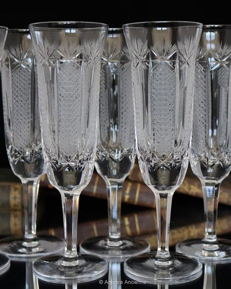 6x Crystal Champagne Flutes Cut Decor Tall Sparkling Wine - Etsy Sparkling Wine Glasses, Crystal Champagne Glasses, Crystal Champagne Flutes, Whiskey Tumbler, Crystal Wine Glasses, Crystal Glasses, Crystal Champagne, Crystal Decanter, Wine Goblets