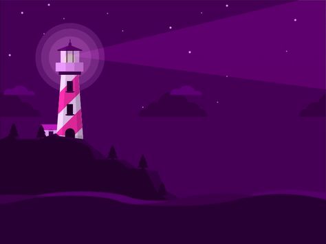 Lighthouse Animation, Sky Banner Gif, Sky Banner, Car Animation, Learn Animation, Light The Way, Motion Graphics Inspiration, Meditation Apps, Banner Gif