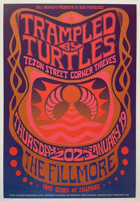 Sublime Vintage Poster, Vintage Gig Poster, Vintage Rock Concert Posters, The Turtles Band Poster, 60s Concert Posters, Howlin Wolf, San Francisco Streets, Roller Rink, Blue Lips