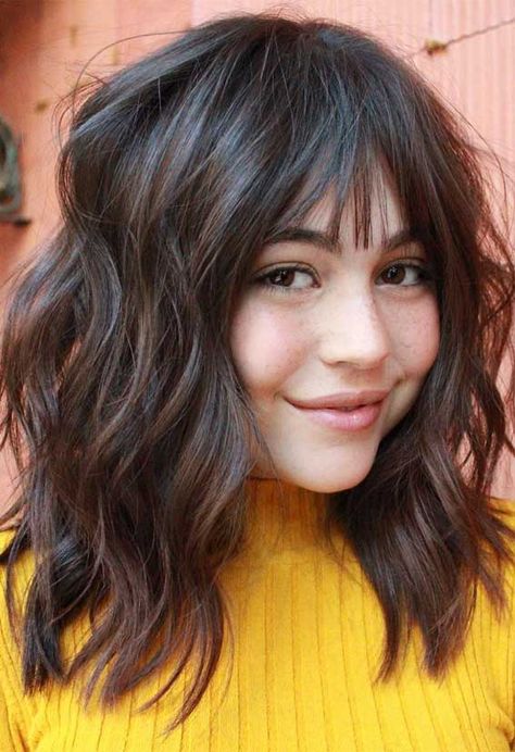 Cute shag haircuts, Best Shag Hairstyles, Shag with bangs Medium Shag Haircuts, Long Shag Haircut, Layered Haircuts With Bangs, Bangs With Medium Hair, Shag Hairstyles, Shag Haircut, Haircuts With Bangs, Medium Length Hair Cuts, Great Hair