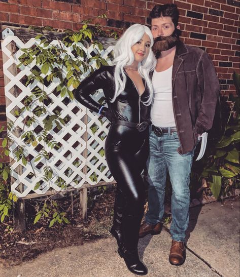 Costume idea for couples! Storm & Wolverine from X-men. Belt buckles & catsuit from #Amazon. Storm And Wolverine Costume, Wolverine Couple Costume, X Men Halloween Costumes, Wolverine And Storm, Storm Costume, Halloween Couples Costume, Wolverine Costume, Halloween Couples, Couples Costume