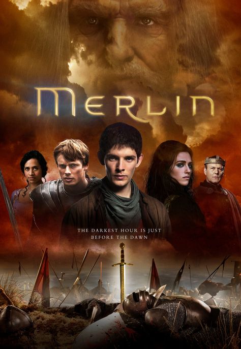 Merlin. Finished fantasy adventure TV show. Five seasons. Merlin Season 5, Merlin Tv Series, Angel Coulby, Merlin Series, Merlin Fandom, Merlin Cast, Roi Arthur, Darkest Hour, Before The Dawn