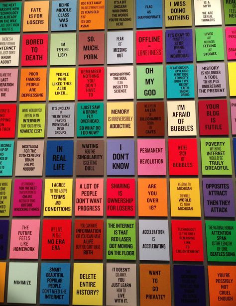 Douglas Coupland exhibition Douglas Coupland, Protest Art, Contemporary Color Palette, Palette Inspiration, Carnival Themes, Poor People, Holiday Prints, Text Art, Creative Branding