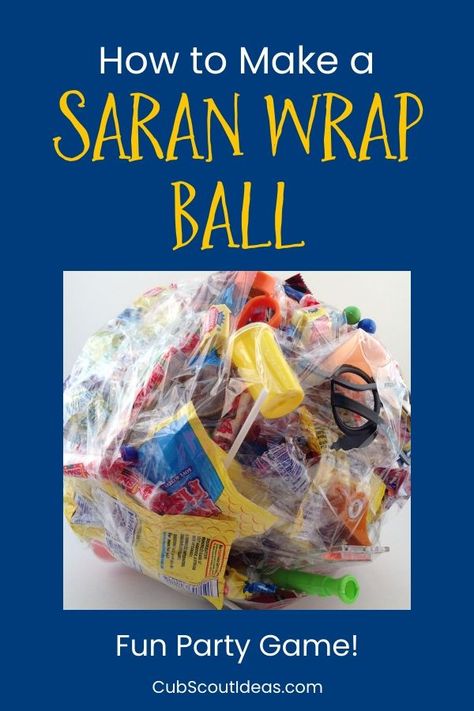 Find out how to make a Saran Wrap ball for a fun game for all kids. Perfect for a Christmas den or pack meeting. Ball Wrap Game, Seran Wrap Game, Plastic Wrap Ball Game Prizes, Plastic Wrap Ball Game For Kids, Plastic Wrap Ball Game, Wrap Ball Game, Kid Holiday Games, Saran Wrap Ball, Saran Wrap Ball Game