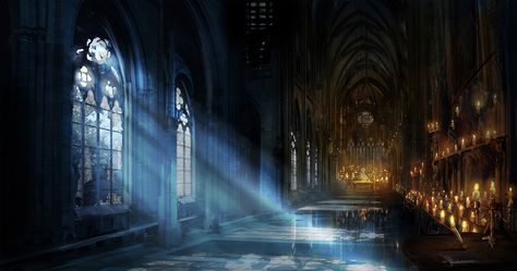 Sanctuary Interior Concept Art, Gothic Castle, Art Charcoal, Games Design, Gothic Cathedral, Castles Interior, 다크 판타지, Fantasy Castle, Fantasy Places