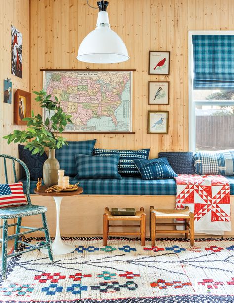 American Folk Design Gets A Modern Makeover - Luxe Interiors + Design Camp Theme Bedroom, Max Humphrey, Modern Americana, Cedar Walls, Camp Theme, Theme Bedroom, Modern Folk, Luxe Interiors, How To Clean Furniture