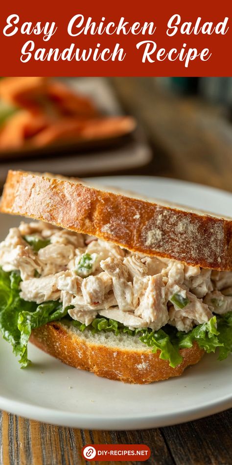 Make an easy and delicious chicken salad sandwich with this quick recipe! Creamy mayo, Dijon mustard, and fresh dill make this a flavorful lunch. Best Chicken Salad Sandwich Recipe, Chicken Salad Recipes Easy, Chicken Salaf, Best Chicken Salad Sandwich, Chicken Salad Sandwich Recipe Easy, Classic Chicken Salad Sandwich, Healthy Chicken Salad Sandwich, Chicken Mayo Sandwich, Easy Chicken Salad Sandwich