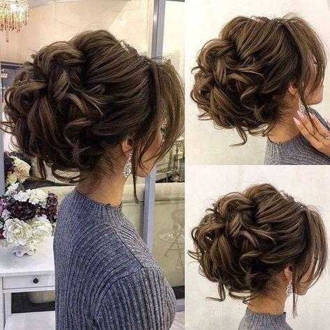 Messy Updo Wedding, Hairstyle Formal, Tutorial Hairstyles, Formal Updos, Hairstyles Inspiration, Loose Updo, Prom Hair Updo, Updo Wedding, Curly Wedding Hair