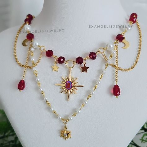 Red & White Beaded Fairycore Necklace with Gold Plated Sirius Star Charm is now available! 🧚‍♀️✨ Check it out on our Etsy shop! Link in bio. 🛍️ #fairycore #fairycorenecklace #beadednecklace #royalcoreaesthetic #royalcore #crystalnecklace #chunkynecklace #cottagecore #fairykei #celestialcore #grungegirl #dreamyjewelry #magicjewelry #fantasyjewelry #sparklenecklace #jewelry #necklace #handmade #boho #hippie #festival #summer #fashion #style #accessories #etsy #exangelisjewelry Royal Core Aesthetic, Fairycore Necklace, Sirius Star, Sparkle Necklace, Festival Summer, Grunge Girl, Hippie Festival, Fantasy Jewelry, Chunky Necklace