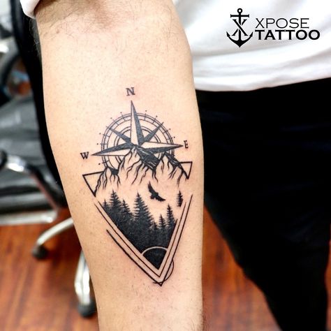 🗻🧭 As I embark on my journey, I find solace in the guidance of my compass and the strength of the mountains. This new tattoo symbolizes my determination and resilience as I navigate through life’s twists and turns. Always remember to stay true to your direction and embrace the challenges that come your way. . . #compassandmountaintattoo #neverloseyourway #journeyofresilience #tattooinspiration #tattooart #tattooinked #tattooist #compasstattoo #professionaltattoostudio #xposetattoos #xposetatt... Stay True To Yourself Tattoo, True To Yourself Tattoo, Dehli India, Yourself Tattoo, Tattoo Maker, Stay True To Yourself, Captain America Wallpaper, True To Yourself, New Tattoo