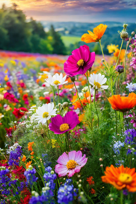 wildflowers Big Garden, Wildflower Garden, Beautiful Flowers Pictures, Flowers Perennials, Flower Backgrounds, Flower Images, Flower Field, Flower Pictures, Amazing Flowers