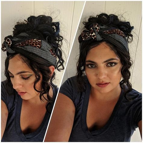 Check Out our 24 Easy-to-Do Updos, Perfect for Any Occasion | NaturallyCurly.com Scarf Updo, Curly Hair Up, Messy Bob Hairstyles, Bobby Pin Hairstyles, Hair Wrap Scarf, Wavy Bob Hairstyles, Hair Scarf Styles, Curly Updo, Curly Hair Updo