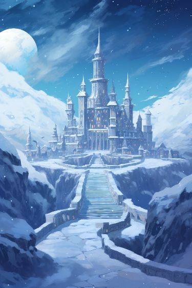 Snow Castle Fantasy Art, Snowy Castle Aesthetic, Ice Castle Fantasy Art, Lemurian Starseed, Castle In Snow, Snowy Kingdom, Snowy Castle, Cryptid Academia, Winter Castle