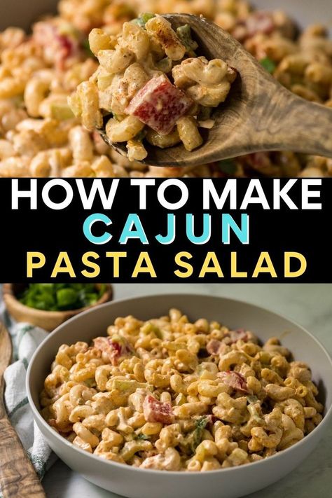 Cajun Pasta Salad Recipe Cajun Pasta Salad, Pasta With Bell Peppers, Creamy Cajun Pasta, Cajun Spice, Cajun Pasta, Mardi Gra, Pasta Side Dishes, Pasta Sides, Pasta Salad Recipe