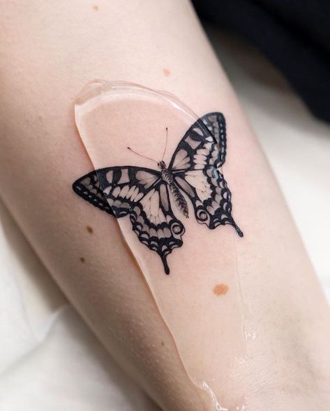 100+ Amazing Butterfly Tattoo Designs | Cuded Butterfly Leg Tattoos, Tattoo Papillon, Butterfly Sleeve Tattoo, White Butterfly Tattoo, Butterfly Thigh Tattoo, Butterfly Neck Tattoo, Butterfly With Flowers Tattoo, Butterfly Tattoo On Shoulder, Intricate Tattoo