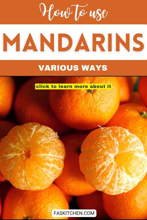 A vibrant image of fresh mandarins arranged on a wooden cutting board, showcasing their bright orange skin and juicy segments. There are also a few mandarin slices and leaves scattered around, highlighting the fruit's natural beauty. The setting is bright and inviting, perfect for showcasing the versatility of mandarins in cooking and snacking. Recipes With Mandarin Oranges, Orange Fruit Salad, Mandarine Recipes, Refreshing Salads, Mandarin Orange Salad, Fruit Love, Mandarin Oranges, Fruit Leather, Orange Salad