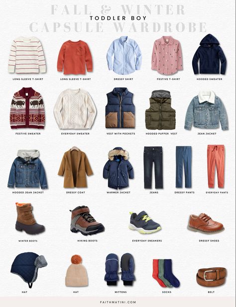 Boys Fall Capsule Wardrobe, Toddler Boy Fall Capsule Wardrobe, Kids Winter Capsule Wardrobe, Boys Capsule Wardrobe, Toddler Boy Capsule Wardrobe, Toddler Boy Winter Outfits, Toddler Capsule Wardrobe, Fall Boy Outfits, Boys Winter Outfits