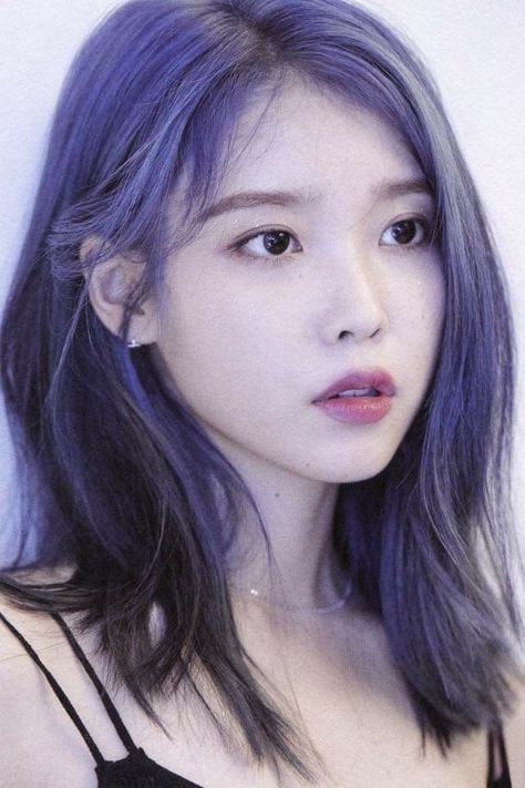 Kpop Hair Color, Iu Hair, Kpop Hair, Long Curly Wig, New Hair Colors, Grunge Hair, Korean Hairstyle, Purple Hair, Korean Beauty