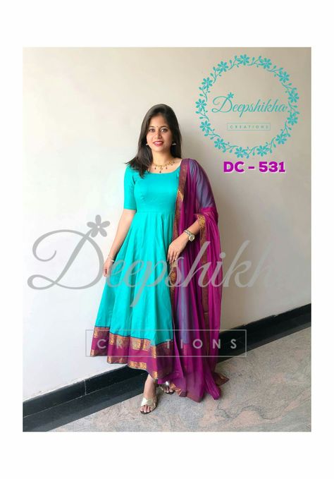 Deepshikha Creations, Embroidery Thread Work, Frocks And Gowns, Color Floor, Ikkat Dresses, Designer Anarkali Dresses, Long Gown Design, Anarkali Dress Pattern, Salwar Dress