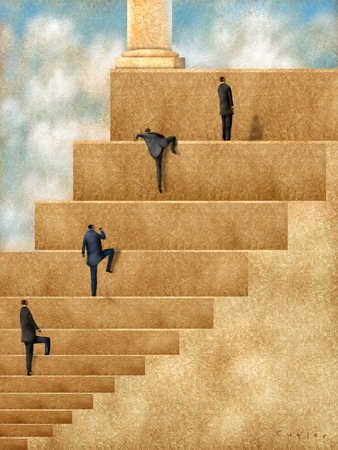 Business people climbing steps Climbing Ladder Drawing, Escalator Illustration, Climbing Stairs Illustration, Stair Illustrations, Stairs Gif, People On Escalator, Walking Stairs, Climbing Ladder Illustration, People Climbing