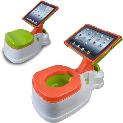 When is too soon to start potty training your child? When is too soon to get your child an iPad? I’m not sure, but you can combine both and kill two birds with one stone with this iPotty with Activity Seat for iPad. Potty Training Humor, Weird Gadgets, Potty Training Seats, Starting Potty Training, Potty Seat, Potty Training Tips, Road Trip With Kids, Ipad Accessories, Toilet Training